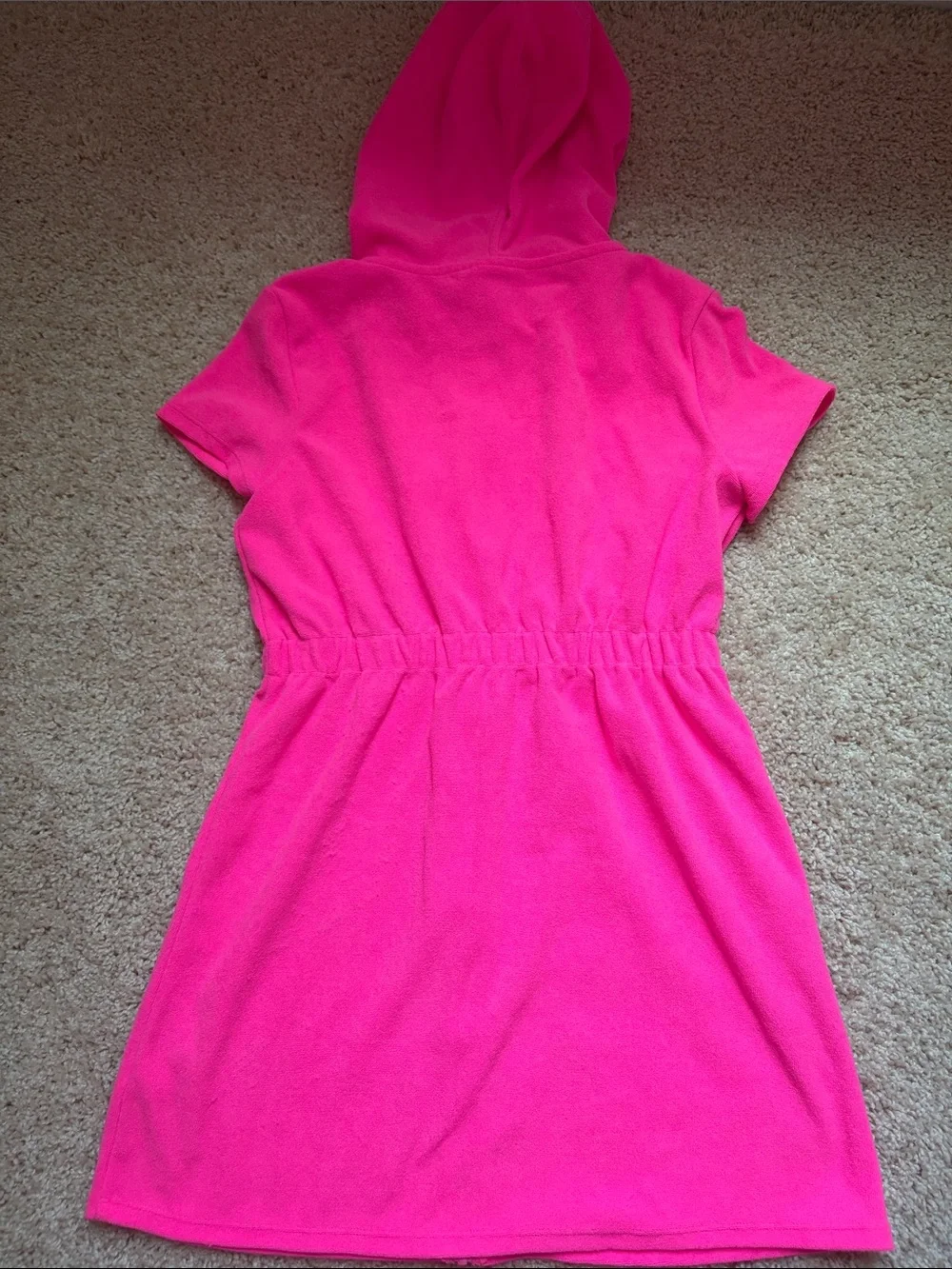 Lilly Pulitzer Bright Hot Pink Hooded Kids Swim Coverup